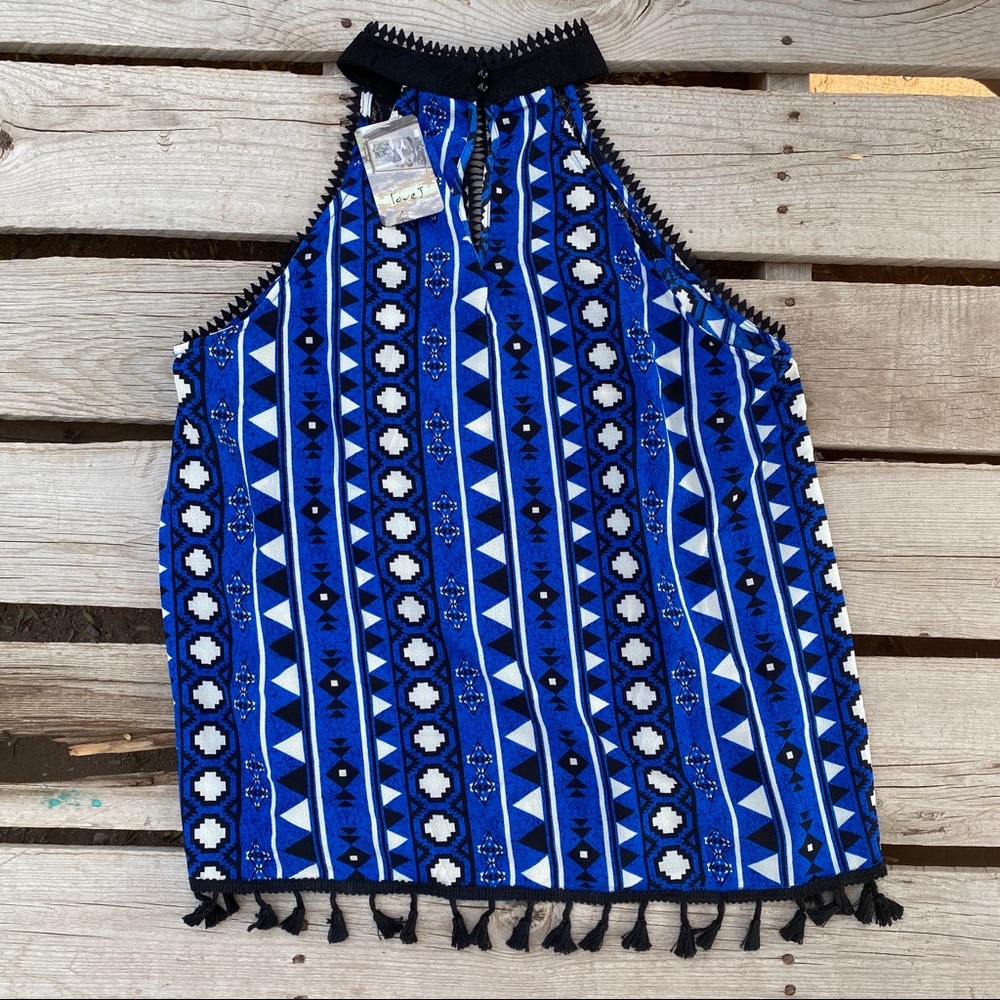 NWT LOVE J  orange/ blue top without sleeves M XL - Picture 8 of 12